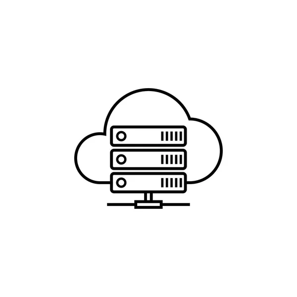 Icône de ligne d'hébergement Cloud — Image vectorielle