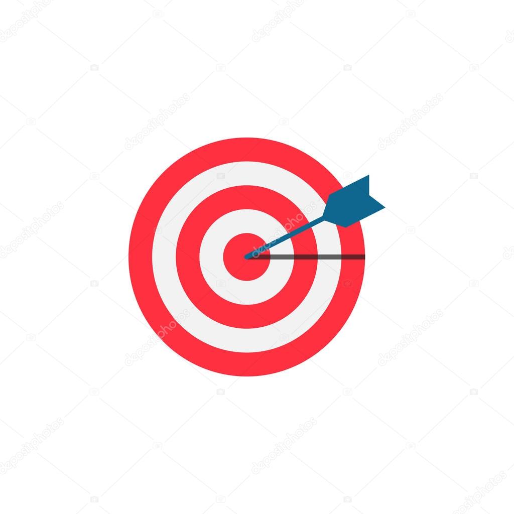 Target keyword flat icon, seo and development, Darts sign, a colorful solid pattern on a white background, eps 10.