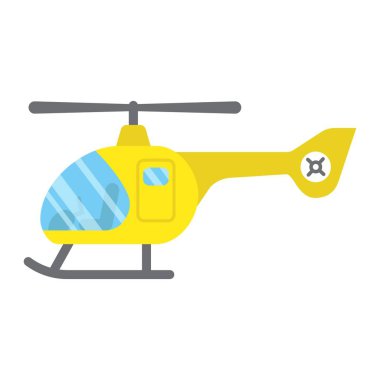 Helikopter düz simgesi, ulaşım ve hava araç