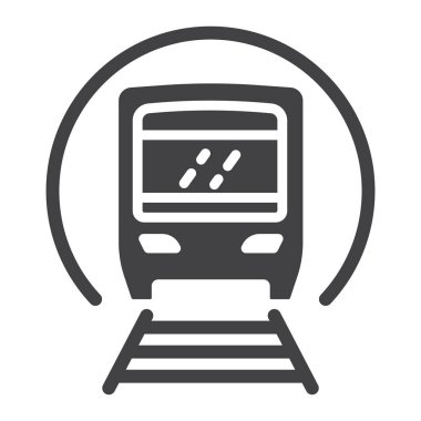 Metro tren glif simgesi, taşıma ve demiryolu