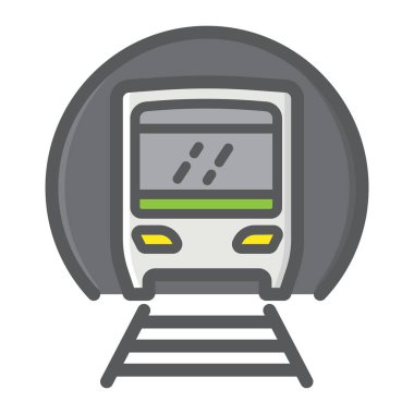 Metro treninin anahat simgesini, taşıma dolu