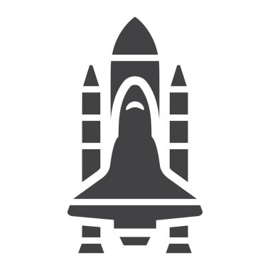 Uzay mekiği glif simgesi, taşıma ve uzay