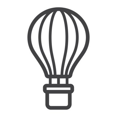 Sıcak hava balon satırı simgesi, ulaşım ve hava