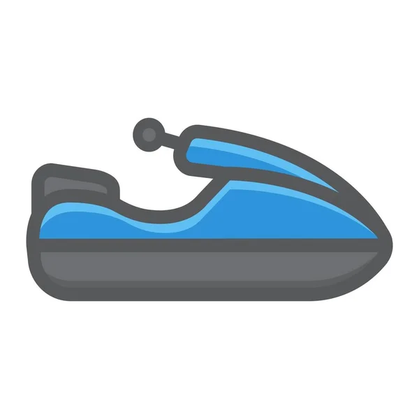 Jet ski filled outline icon, transport and vehicle — Stock Vector