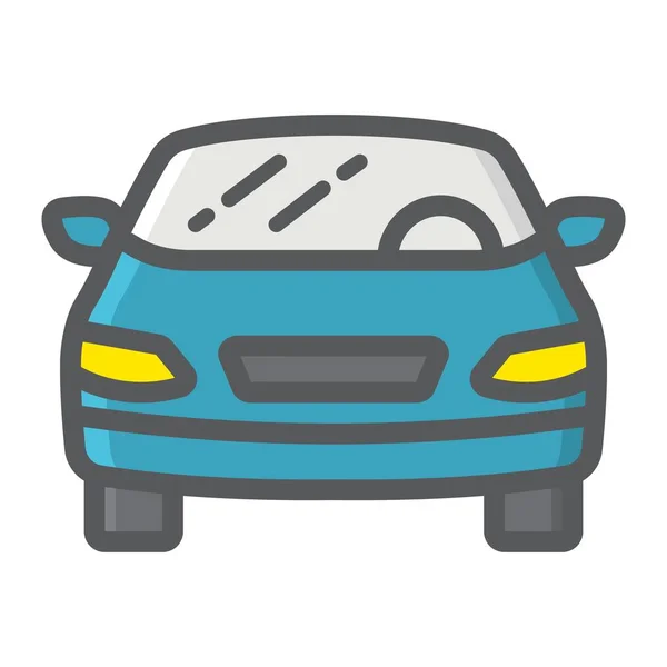 Icono de contorno lleno de coche, transporte y automóvil — Vector de stock