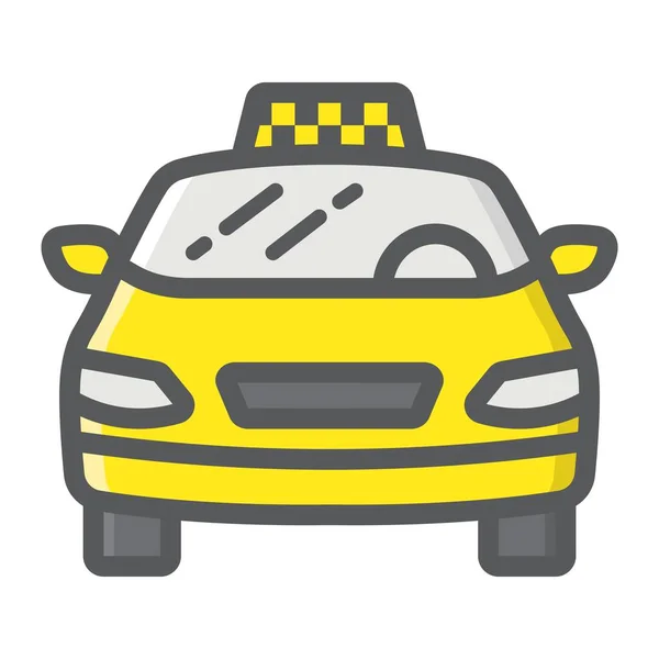 Taxi car filled outline icon, transport and auto — Stock Vector