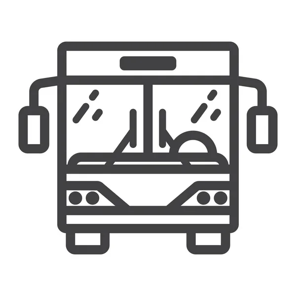 Ícone de linha de ônibus, transporte e veículo, ônibus turístico — Vetor de Stock