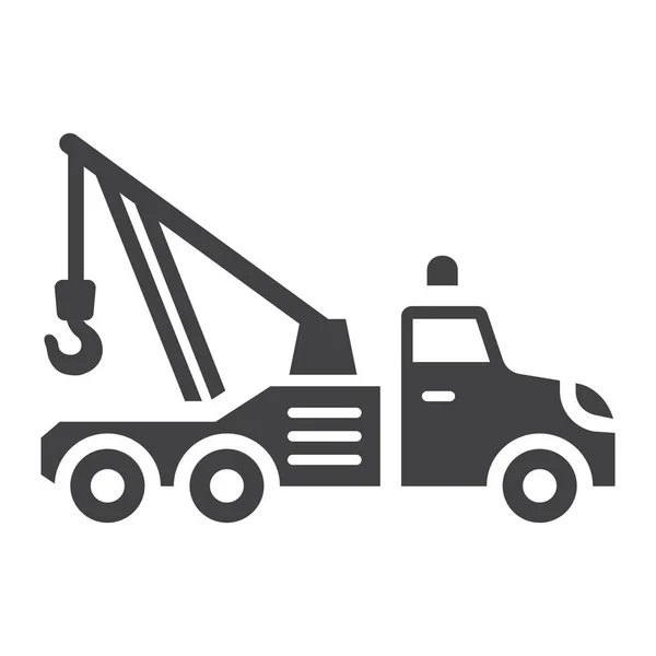 Εικονίδιο γλύφου φορτηγό ρυμούλκησης, μεταφορά και οχήματος — Διανυσματικό Αρχείο