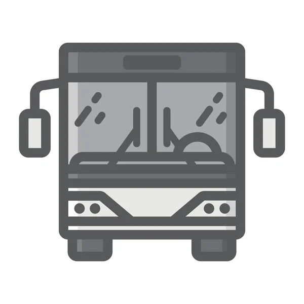 Автобус заповнений значок контуру, транспорт і транспорт — стоковий вектор