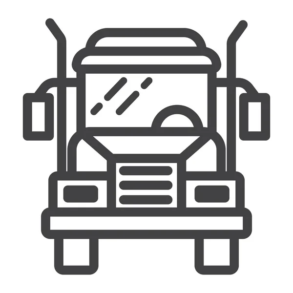 Icona della linea del camion, trasporto e veicolo, segno del carico — Vettoriale Stock