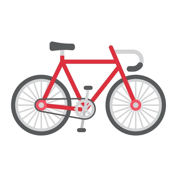Значок велосипеда плоский, транспорт и транспортное средство, велосипед — стоковый вектор