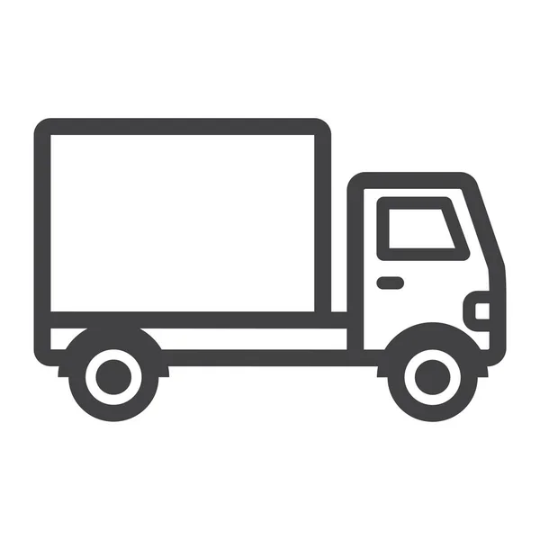 Dostawy samochodów ciężarowych linii ikona, transportu i pojazdów — Wektor stockowy