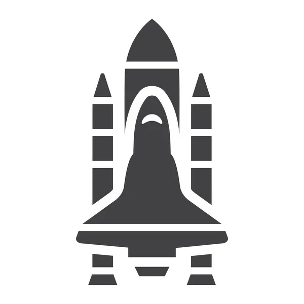 Icona del glifo dello Space Shuttle, trasporto e spazio — Vettoriale Stock