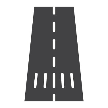 Yol glif simgesi, asfalt ve trafik, yol işareti