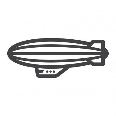 Zeplin balon satırı simgesi, ulaşım ve hava