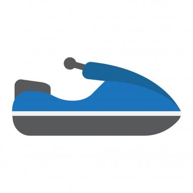 Jet ski düz simgesi, ulaşım ve araç