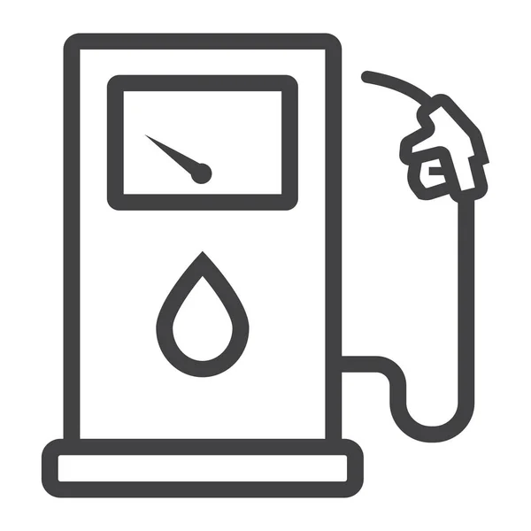 Gas station lijn pictogram, benzine en brandstof, pomp teken — Stockvector