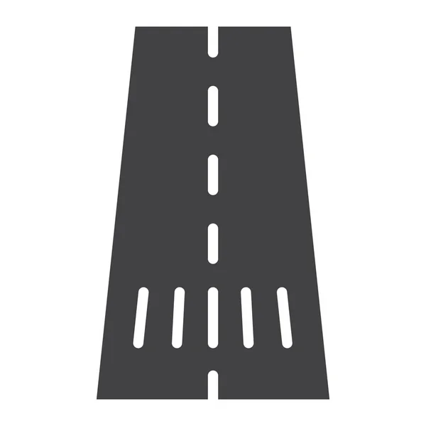 Ícone de glifo de estrada, asfalto e tráfego, sinal de caminho —  Vetores de Stock