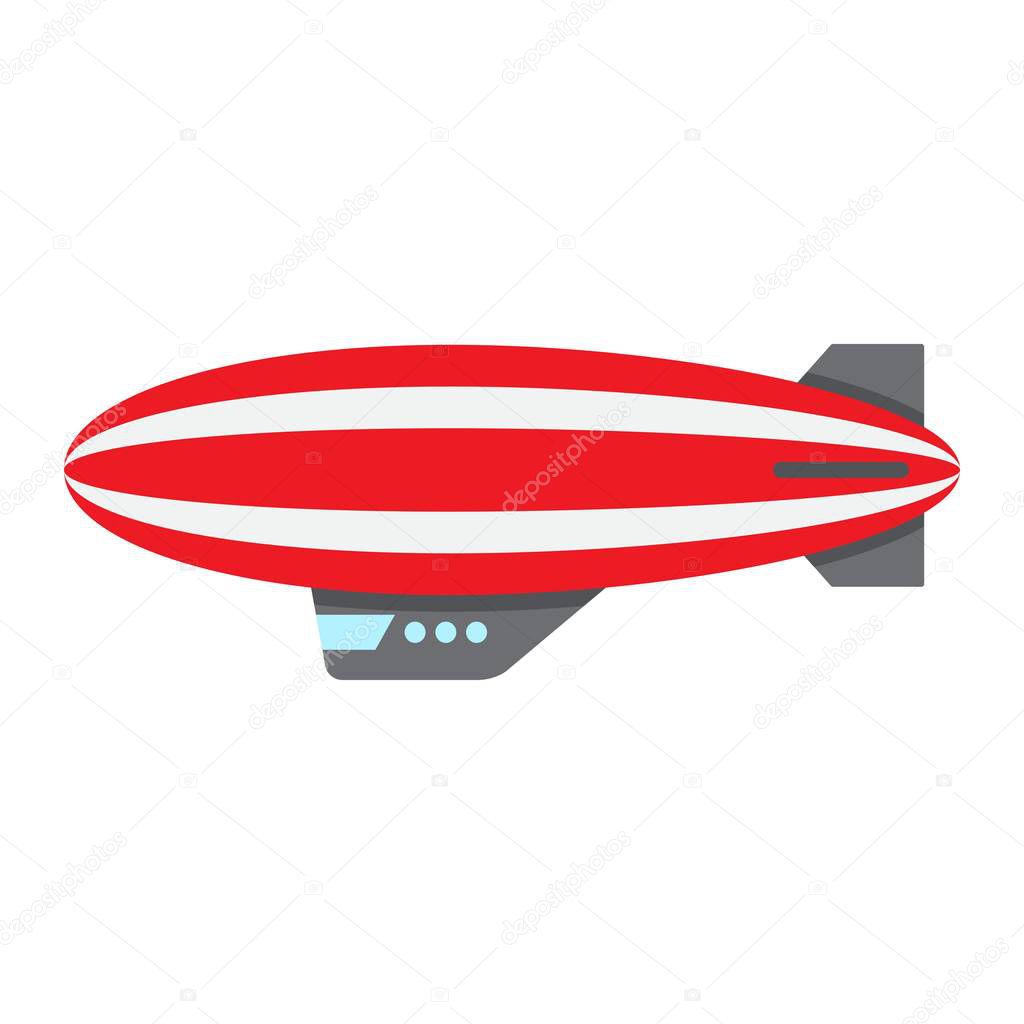 Airship blimp flat icon, transport and air