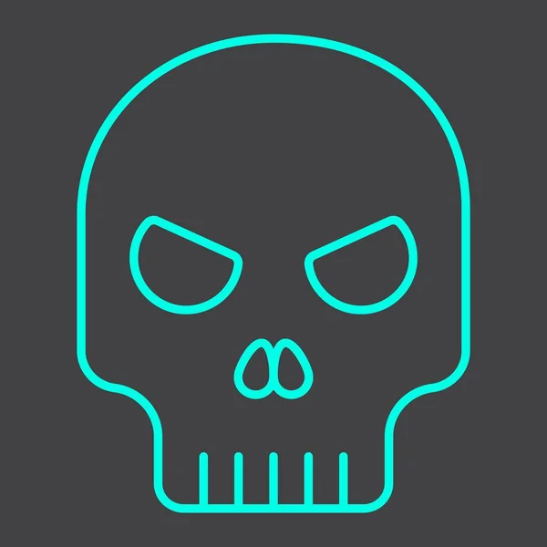 Знак линии черепа, Хэллоуин и страшный, мертвый знак — стоковый вектор