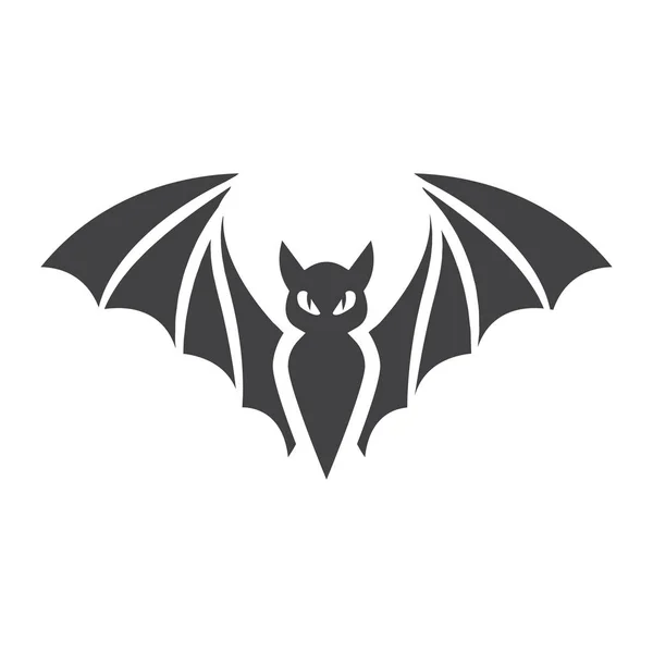 Glyphe de chauve-souris icône, Halloween et effrayant, signe animal — Image vectorielle