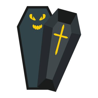 Cadılar Bayramı tabut düz simgesi, Cadılar Bayramı ve korkutucu