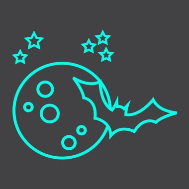 Ay satırı simgesi, Cadılar Bayramı sopasıyla ve korkutucu