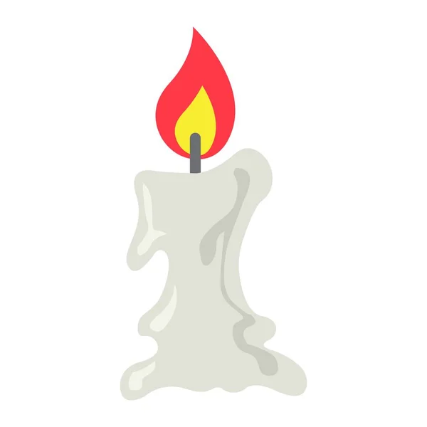 Icona di candela icona piatta, Halloween e spaventoso, Pasqua — Vettoriale Stock