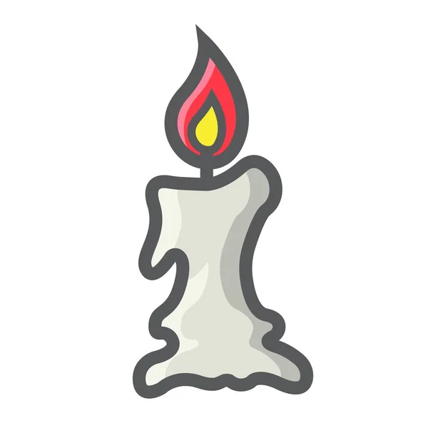 Candle icon filled outline icon, halloween scary — Stock Vector