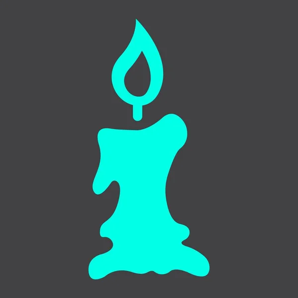 Kerze Ikone Glyphen-Ikone, Halloween und gruselig — Stockvektor