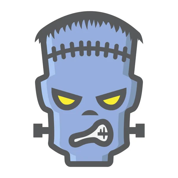 Frankenstein vyplněné osnovy ikona, scary halloween — Stockový vektor