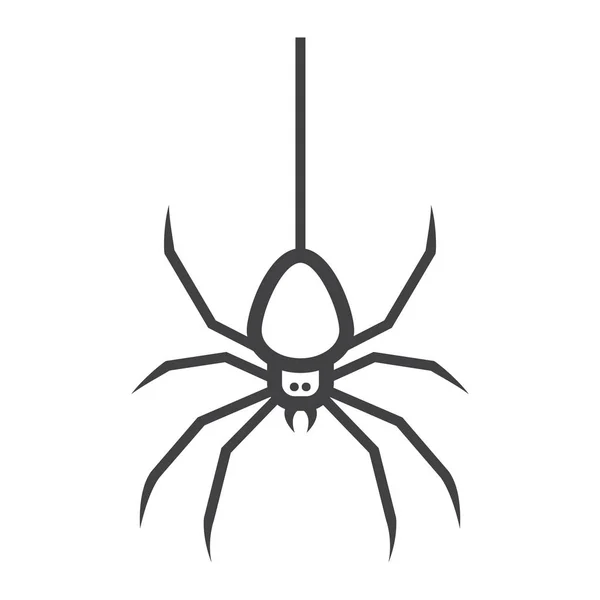 Ícone de linha de aranha, halloween e assustador, perigo — Vetor de Stock