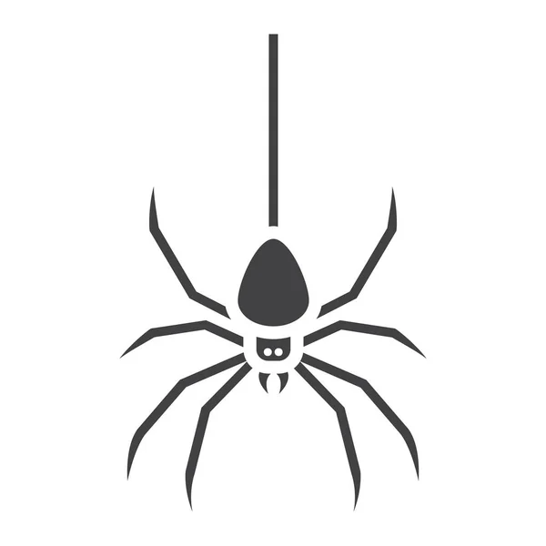 Spider glyph icon, halloween and scary, danger — Stock Vector