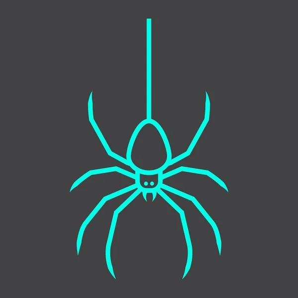 Örümcek satırı simgesi, Cadılar Bayramı ve korkutucu, tehlike — Stok Vektör