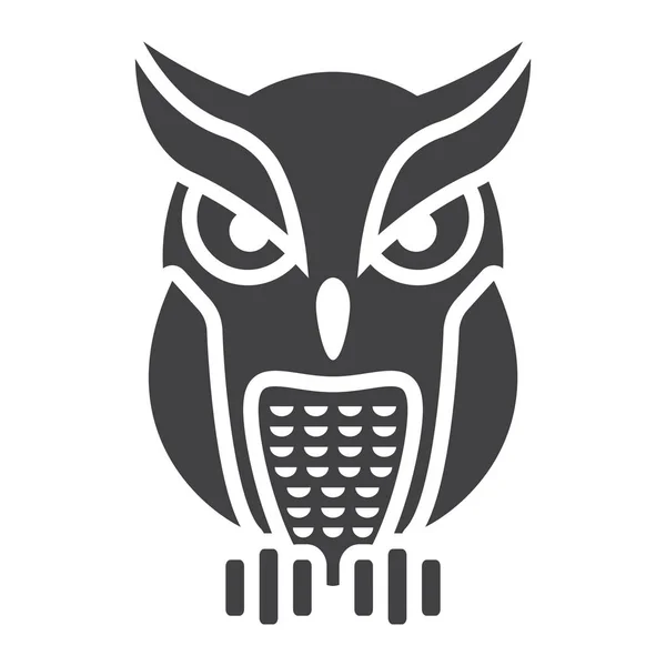 Ikona OWL glifów, halloween i znak straszny, zwierząt — Wektor stockowy