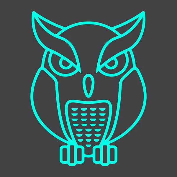 Ikona linii Owl, halloween i znak straszny, zwierząt — Wektor stockowy