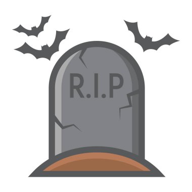 Mezar taşı doldurulmuş anahat simgesini, Cadılar Bayramı korku