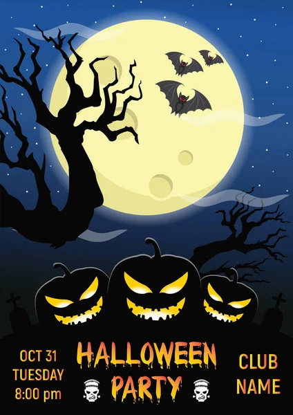 Feliz cartel de Halloween. Ilustración vectorial — Archivo Imágenes Vectoriales