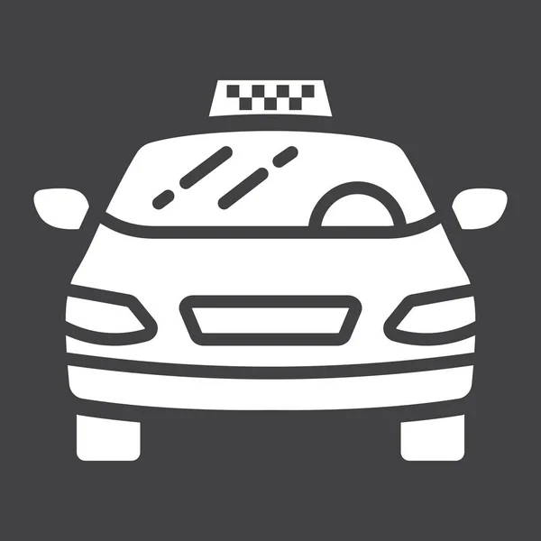 Taksi araba glif simgesi, taşıma ve otomobil — Stok Vektör