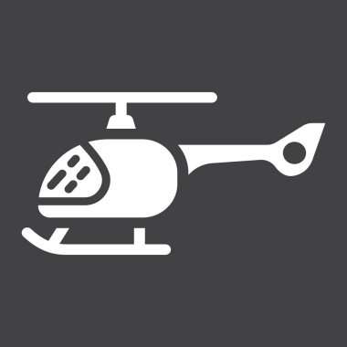 Helikopter glif simgesi, ulaşım ve hava araç