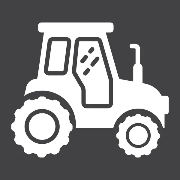 Ikona glifów ciągnika, transportu i pojazdów — Wektor stockowy