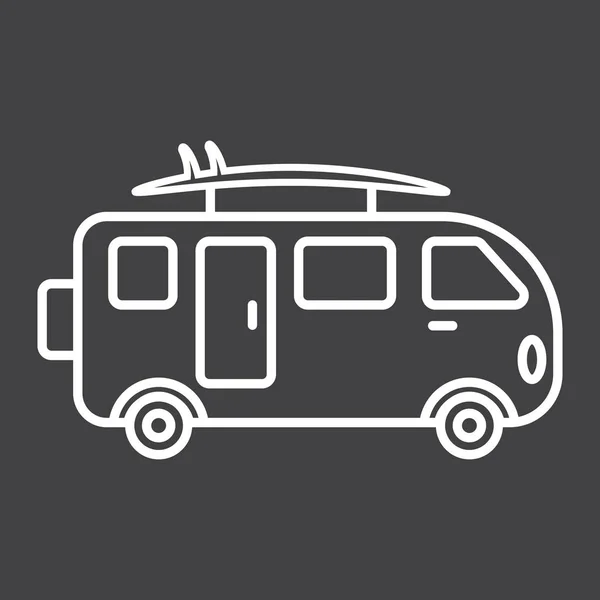 Surfer Van Line Ikone, Transport und Fahrzeug — Stockvektor