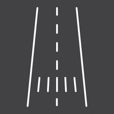 Yol satırı simgesi, asfalt ve trafik, yol işareti