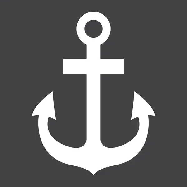 Γλυφή εικονίδιο Άγκυρας, πλοήγησης και ναυτικές — Διανυσματικό Αρχείο
