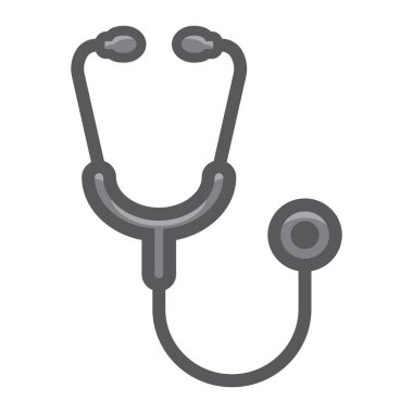 Stetoskop doldurulmuş anahat simgesini, tıp