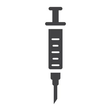 Şırınga glif simgesi, tıp ve sağlık