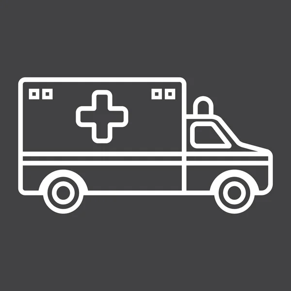 Εικονίδιο γραμμή ασθενοφόρο, ιατρική και υγειονομική περίθαλψη — Διανυσματικό Αρχείο