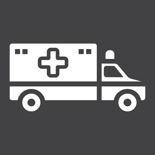 Ambulans glyph ikon, medicin och hälsovård — Stock vektor