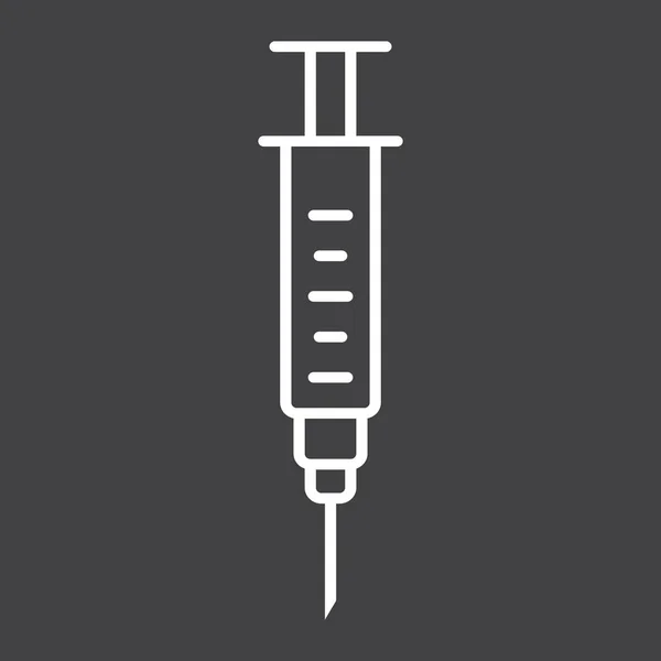 Ícone de linha de seringa, medicina e cuidados de saúde —  Vetores de Stock