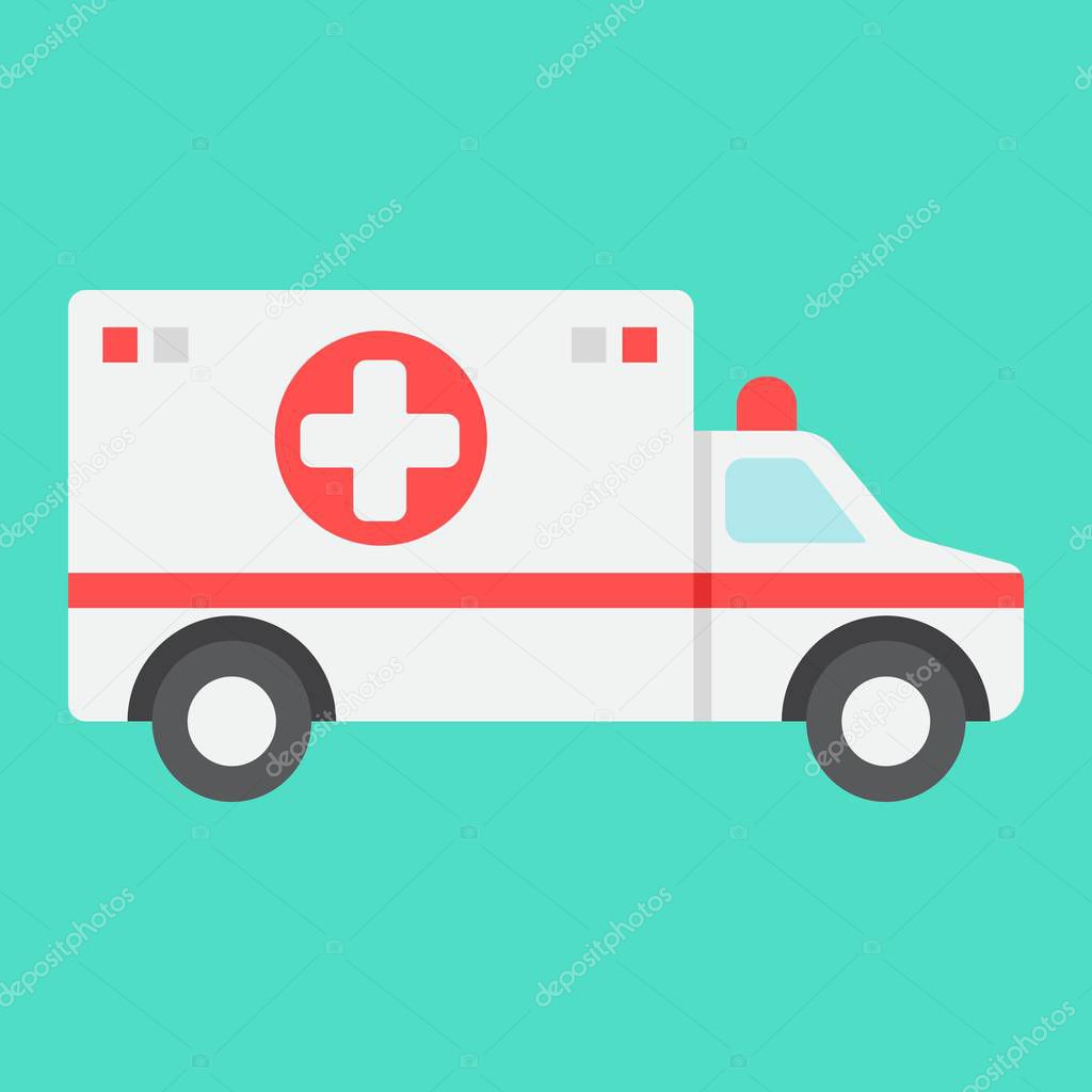 Ambulance flat icon, medicine and healthcare